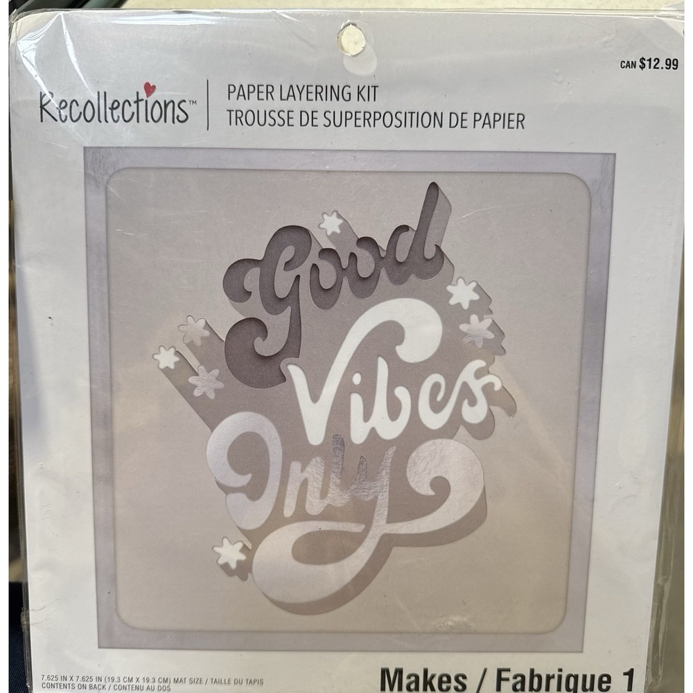 Recollections Good Vibes Only Paper Layering Craft Kit New